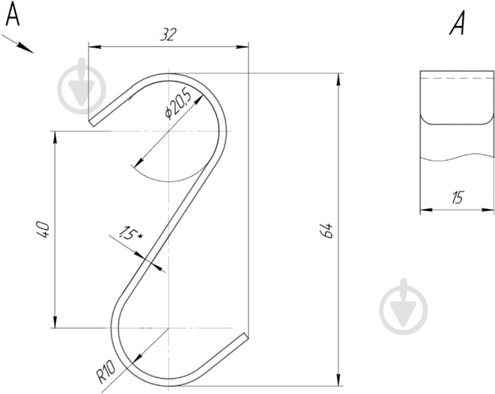 Крючок Mario 28х60 навесной - фото 4