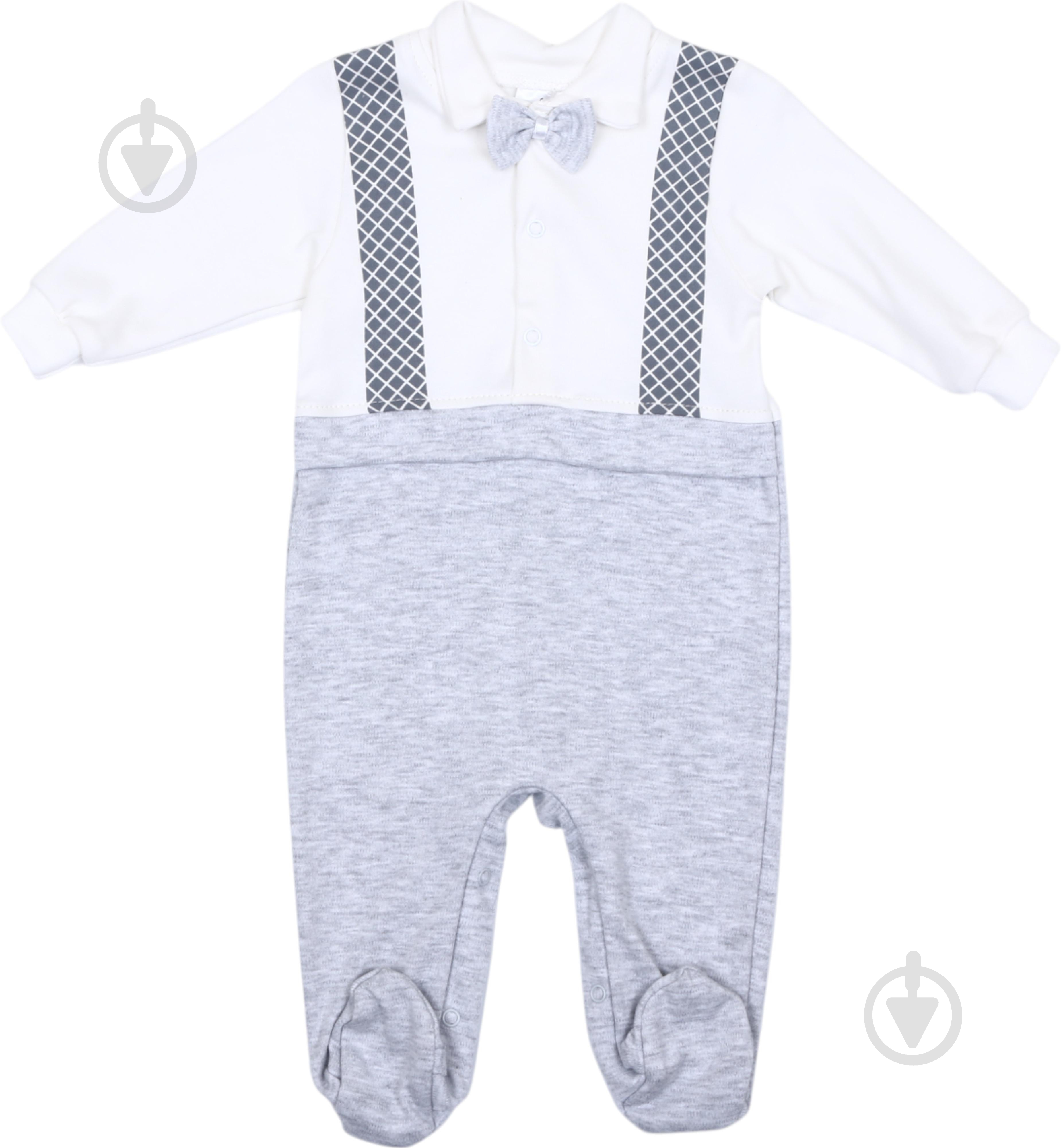 Комбинезон для мальчика Bambinelli с бабочкой р.56 белый с серым 0210 - фото 1