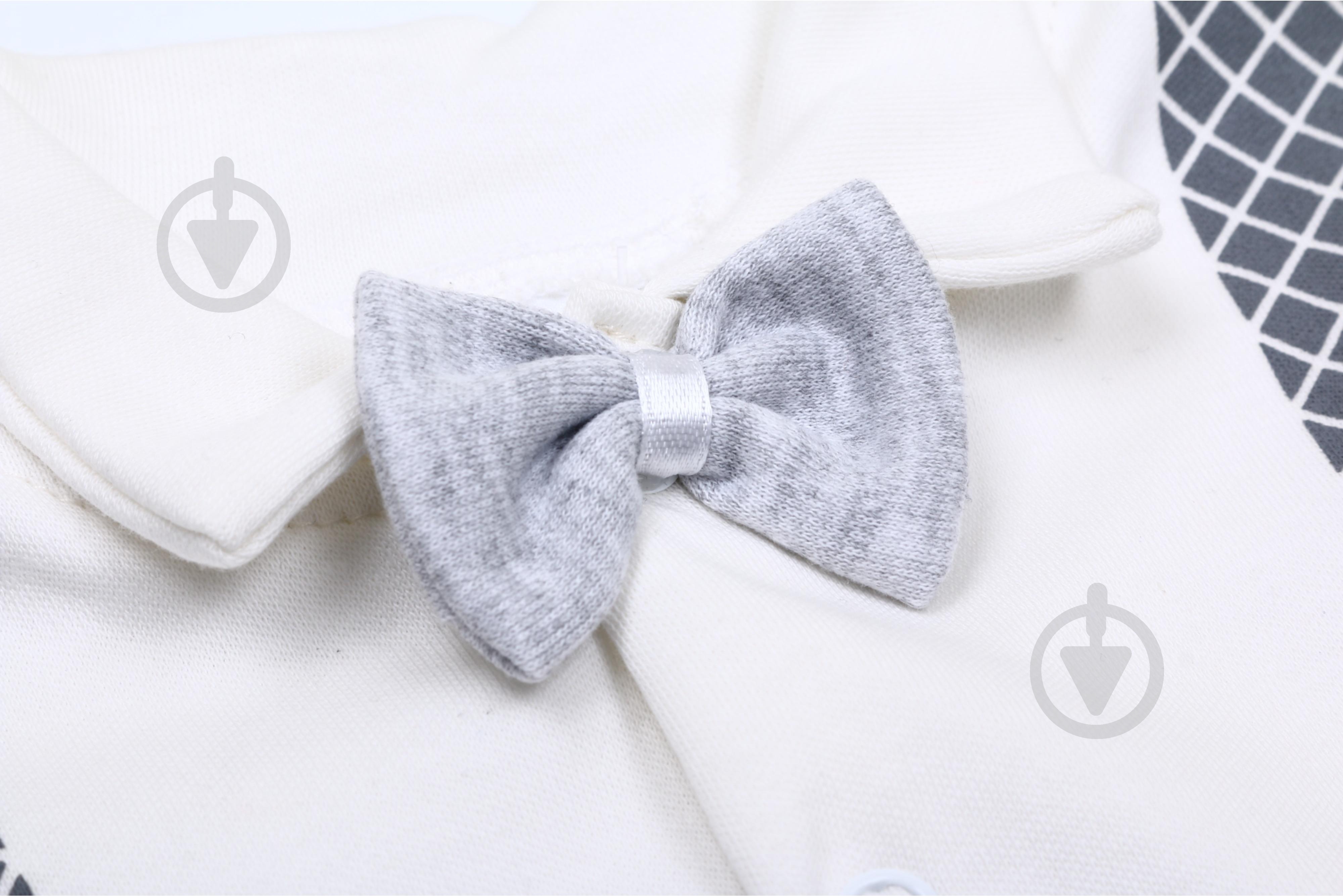 Комбинезон для мальчика Bambinelli с бабочкой р.56 белый с серым 0210 - фото 4