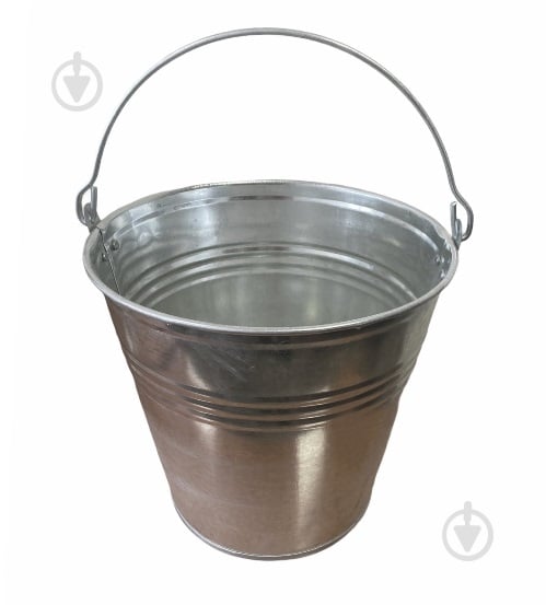 Ведро обычное оцинкованная сталь 7 л стальной - фото 1
