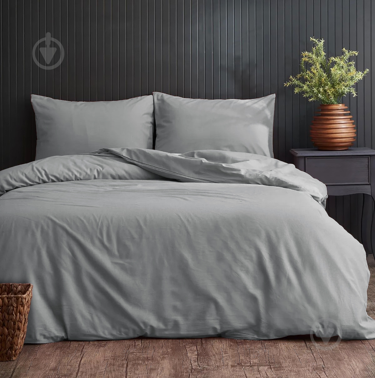 Комплект постельного белья Light gray евро серый Zastelli - фото 1