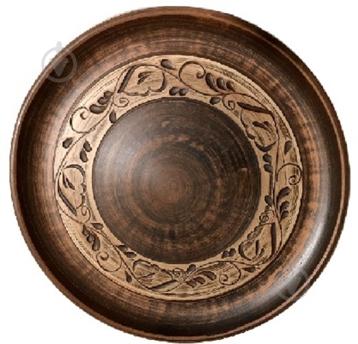 Блюдо для піци Український гончарний посуд Ангоб 30 см - фото 1