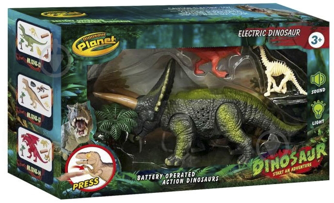 Игровой набор Dinosaur Planet Трицератопс с аксессуарами 4 шт. MX0389557 - фото 1 Игровой набор Dinosaur Planet Трицератопс с аксессуарами 4 шт. MX0389557 - фото 1