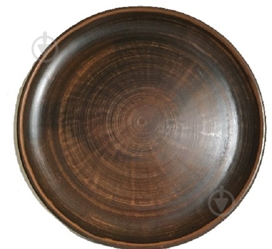 Блюдо для пиццы Український гончарний посуд гладке Ангоб 38 см - фото 1