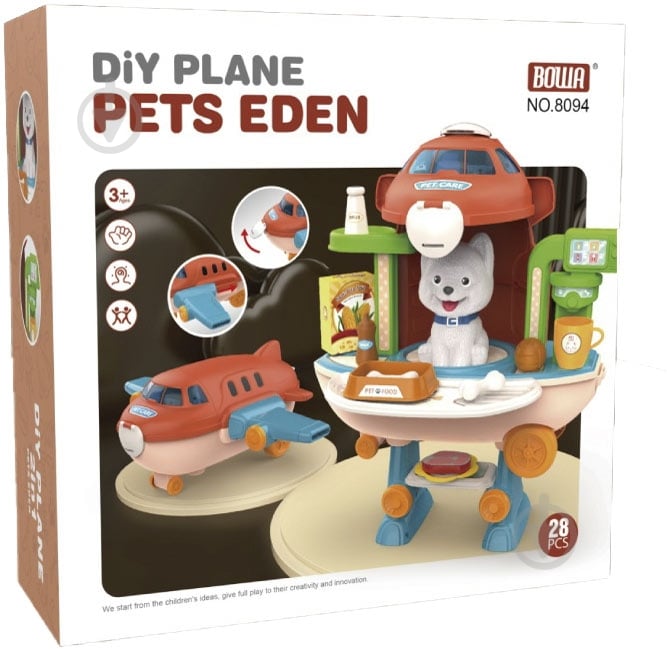 Игровой набор Bowa 2 в 1 самолет грумер 26 элементов MX0388375 - фото 1 Игровой набор Bowa 2 в 1 самолет грумер 26 элементов MX0388375 - фото 1