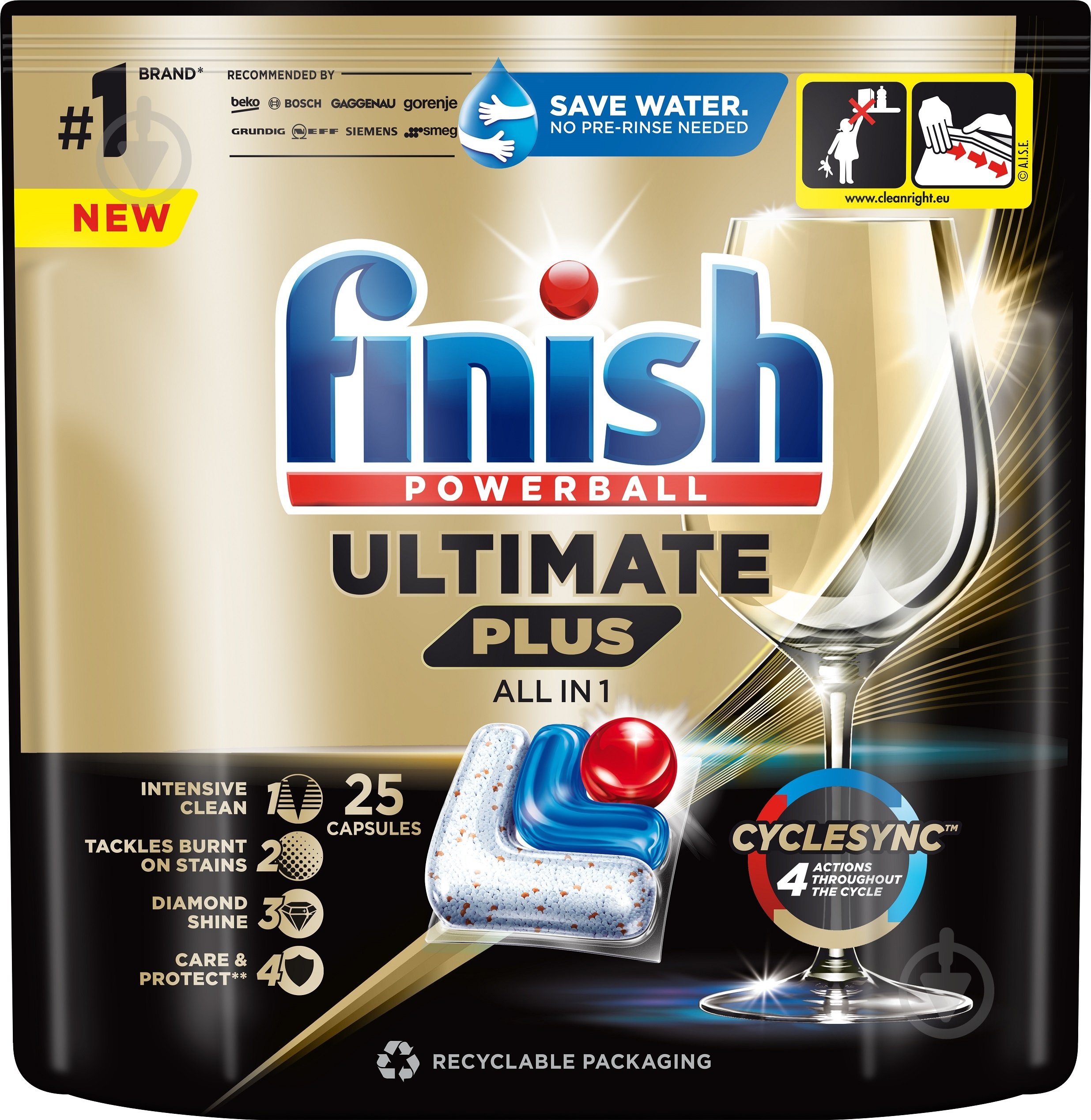 Таблетки для посудомийних машин Finish Ultimate Plus All in 1 25 шт. - фото 1