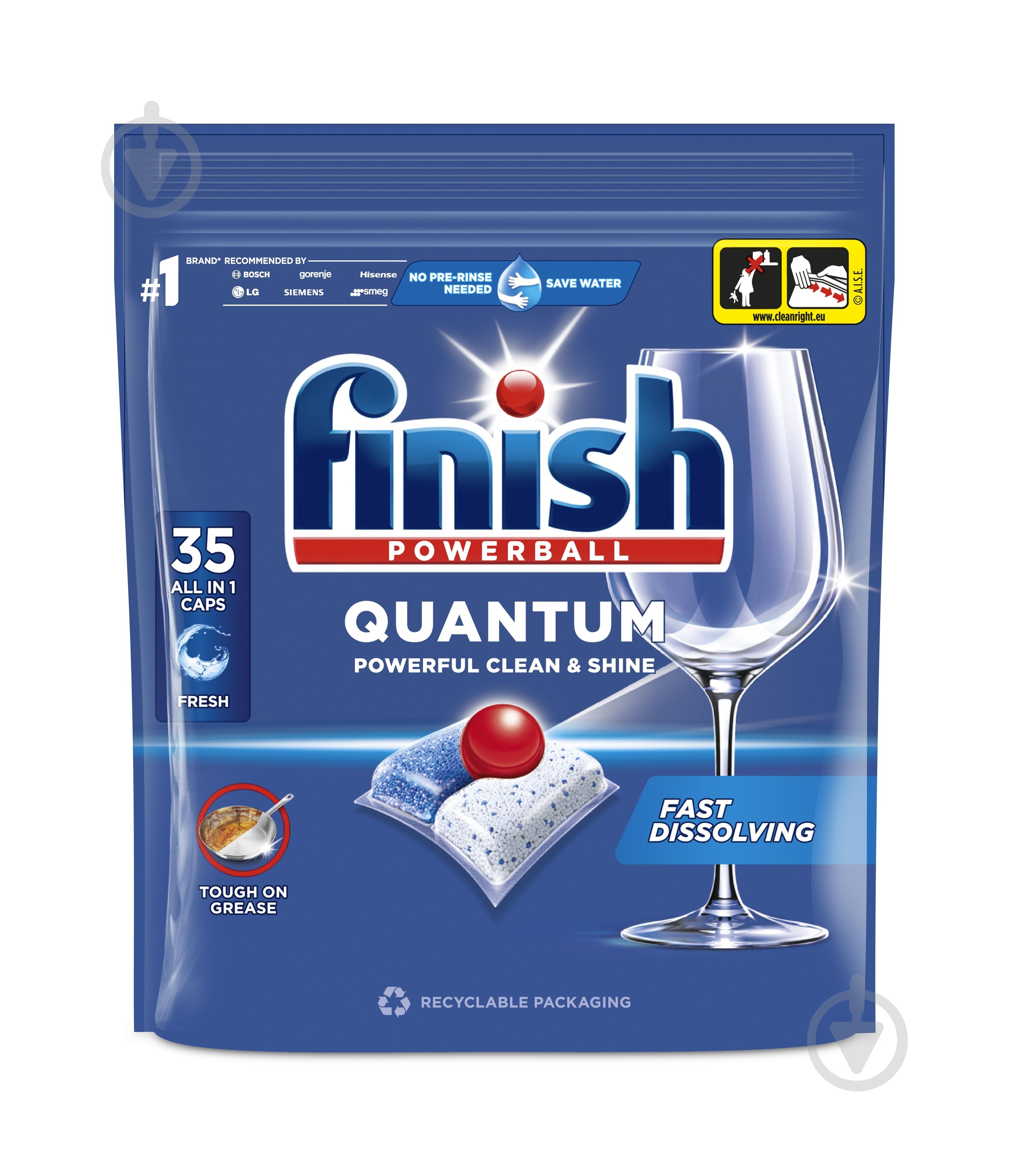 Капсули для посудомийних машин Finish QUANTUM All in 1 35 шт. - фото 1