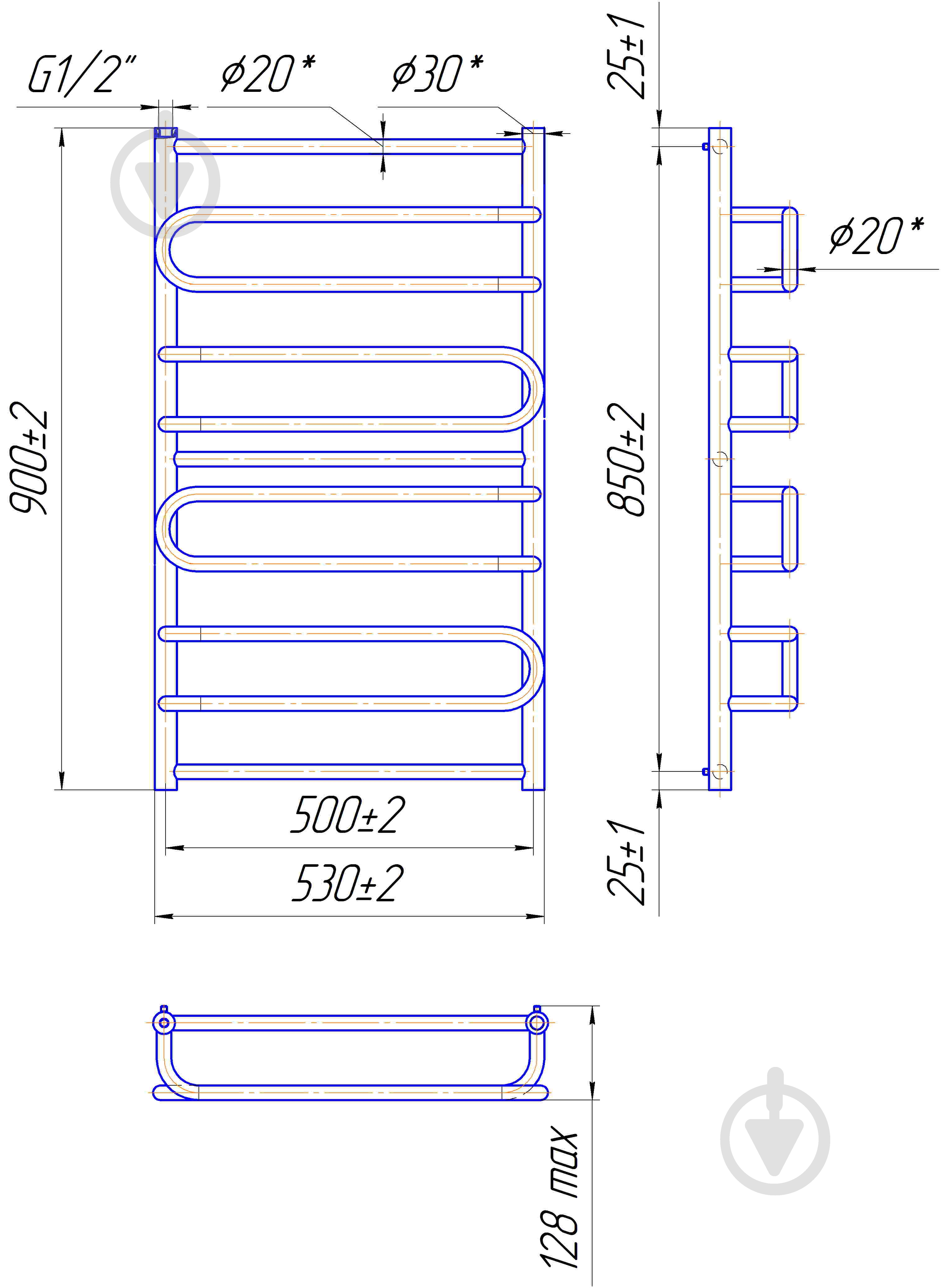 Полотенцесушитель Mario Ницца 700х430/400 - фото 5 Полотенцесушитель Mario Ницца 700х430/400 - фото 5