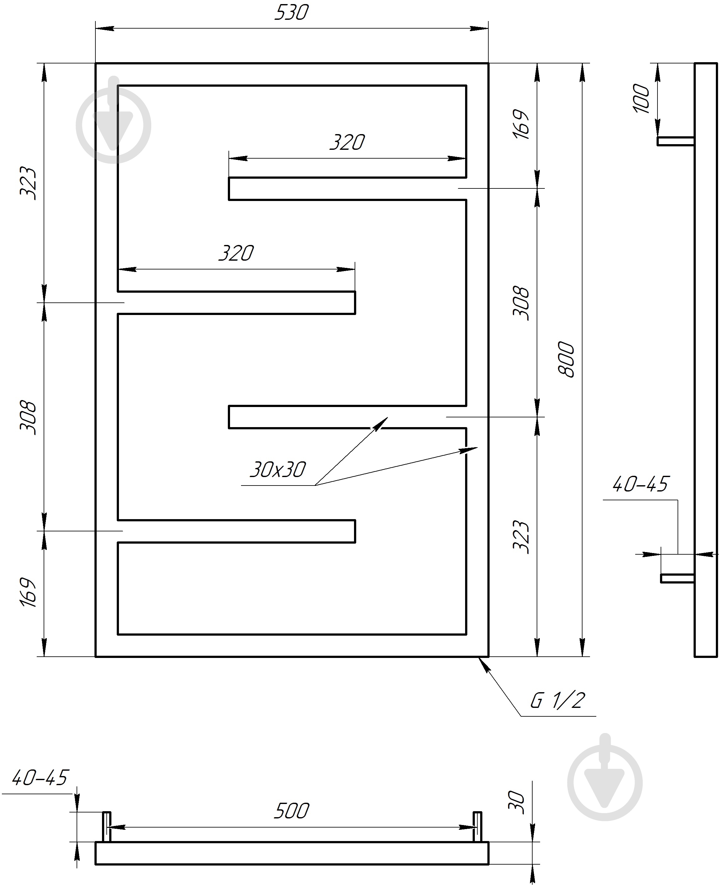 Полотенцесушитель водяной GenesisAqua Infinite/B800 - фото 3 Полотенцесушитель водяной GenesisAqua Infinite/B800 - фото 3