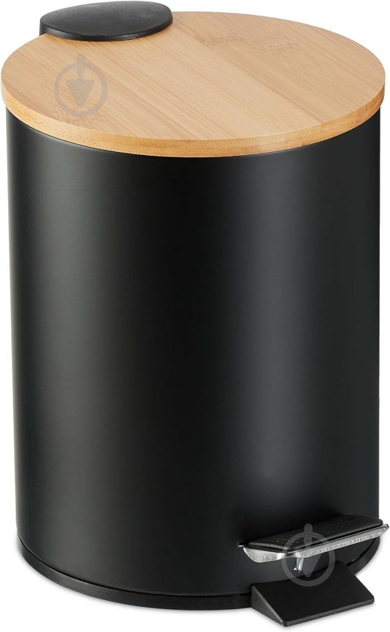 Відро з педаллю Fabrika BAMBOO BLACK для сміття 3 л - фото 1