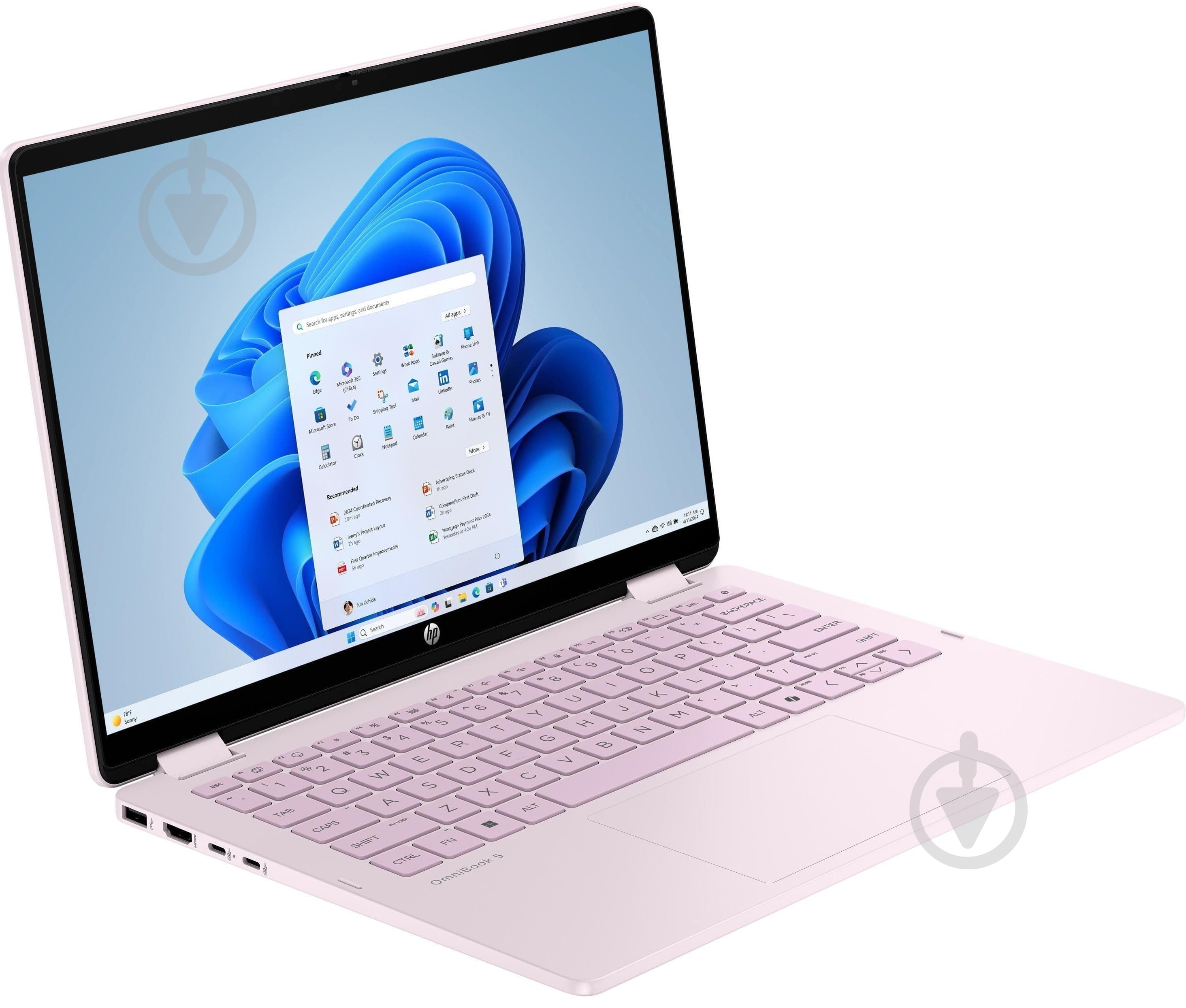 Ноутбук HP OmniBook 5 Flip x360 14" (BV5T6EA) pink - фото 7 Ноутбук HP OmniBook 5 Flip x360 14" (BV5T6EA) pink - фото 7