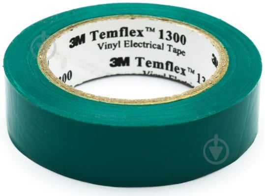 Изолента 3M зеленая 15 мм x 10 м ПВХ - фото 1
