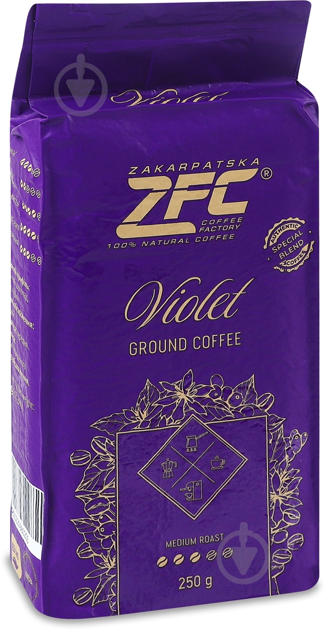 ᐉ Кава ZFC натуральна смажена мелена зернова Violet 250 г • Краща
