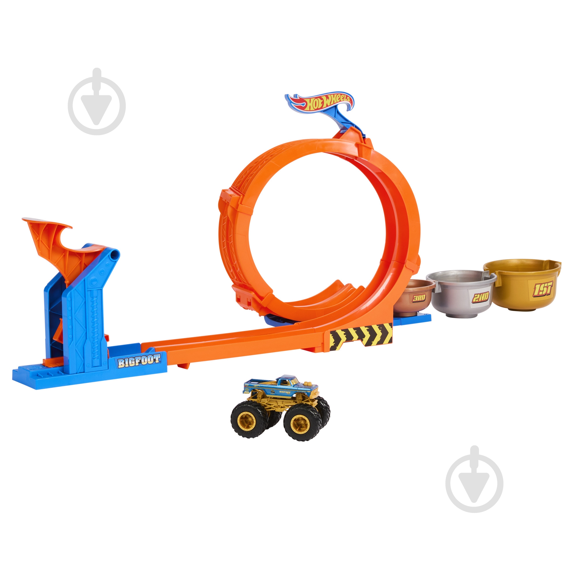 Ігровий набір Hot Wheels петлі та трюки серії змагання за кубок Monster Trucks JBX64 - фото 1