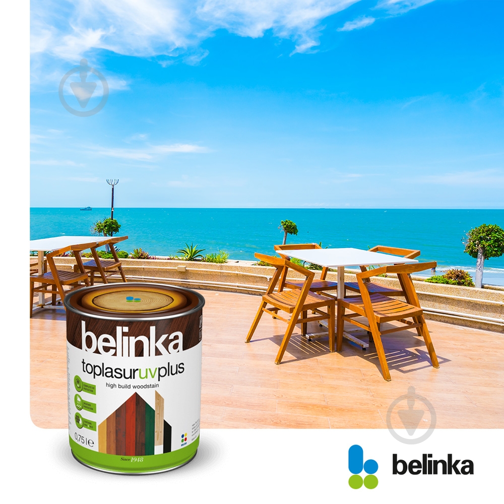 Лазурь Belinka Toplasur UV Plus 14 глянец 5 л - фото 3