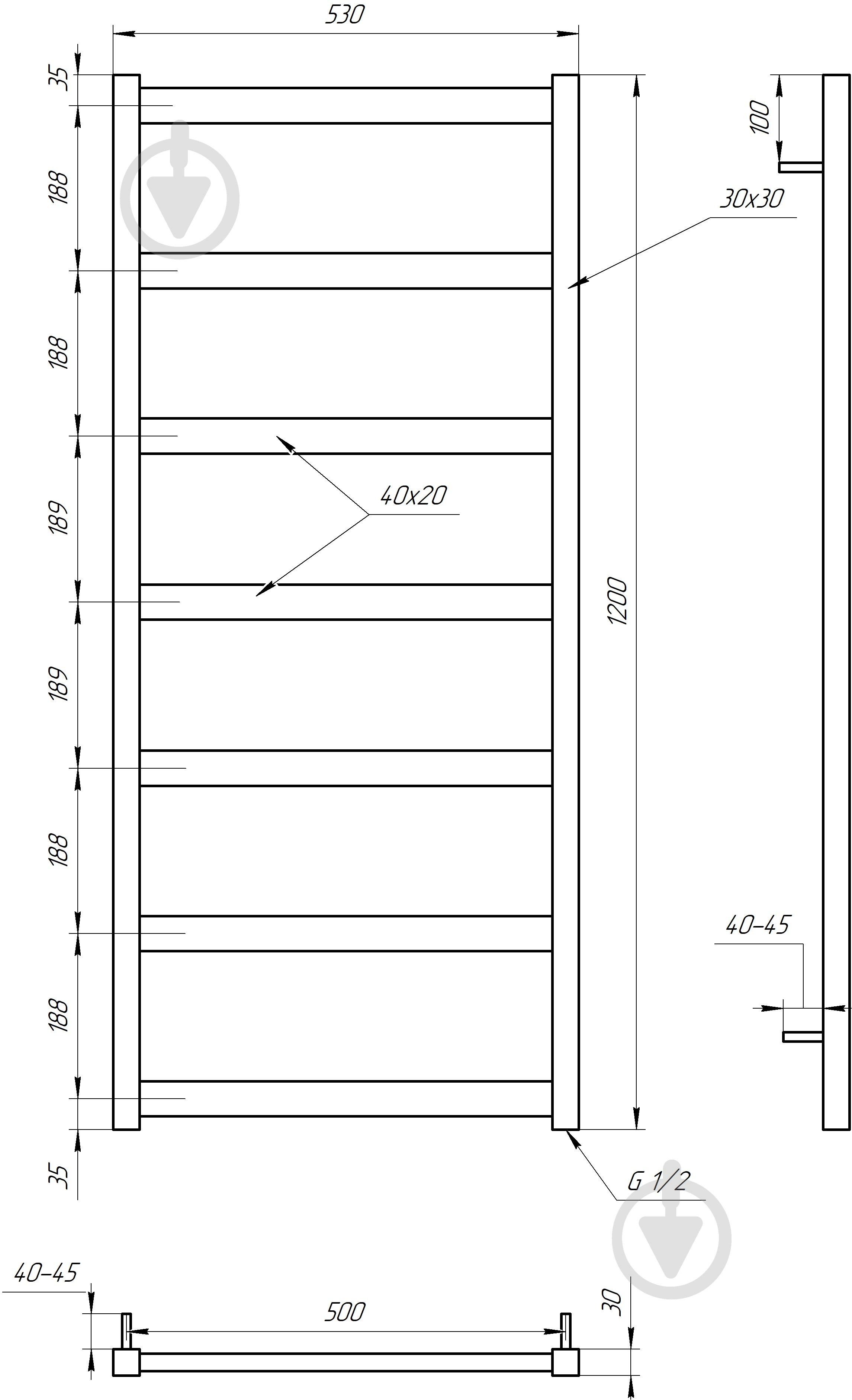 Рушникосушарка водяна GenesisAqua Minimal/B1200 - фото 3