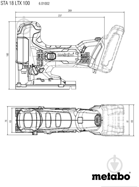 Электролобзик Metabo STA 18 LTX 100 601002510 - фото 3