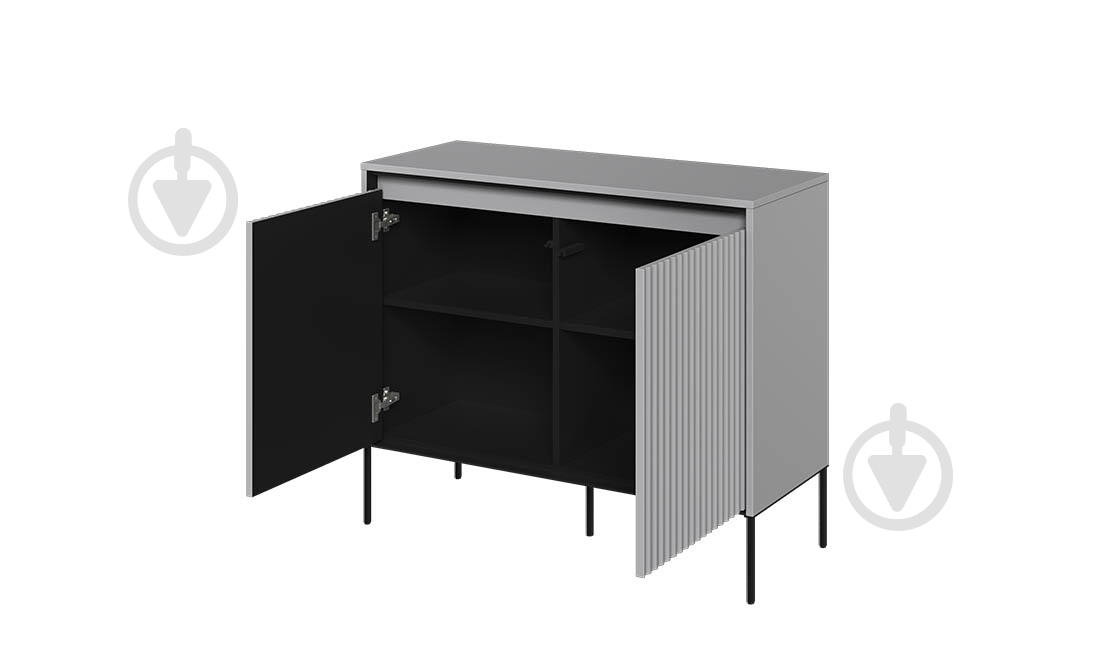 Буфет 2-дв Тренд серый/черный 830х980х400 мм - фото 2