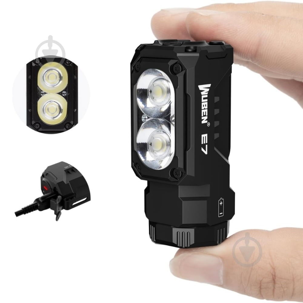 Ліхтар універсальний Wuben E7 Black (6 режимів, 1800 лм, 132м, до 60 год) - фото 7 Ліхтар універсальний Wuben E7 Black (6 режимів, 1800 лм, 132м, до 60 год) - фото 7