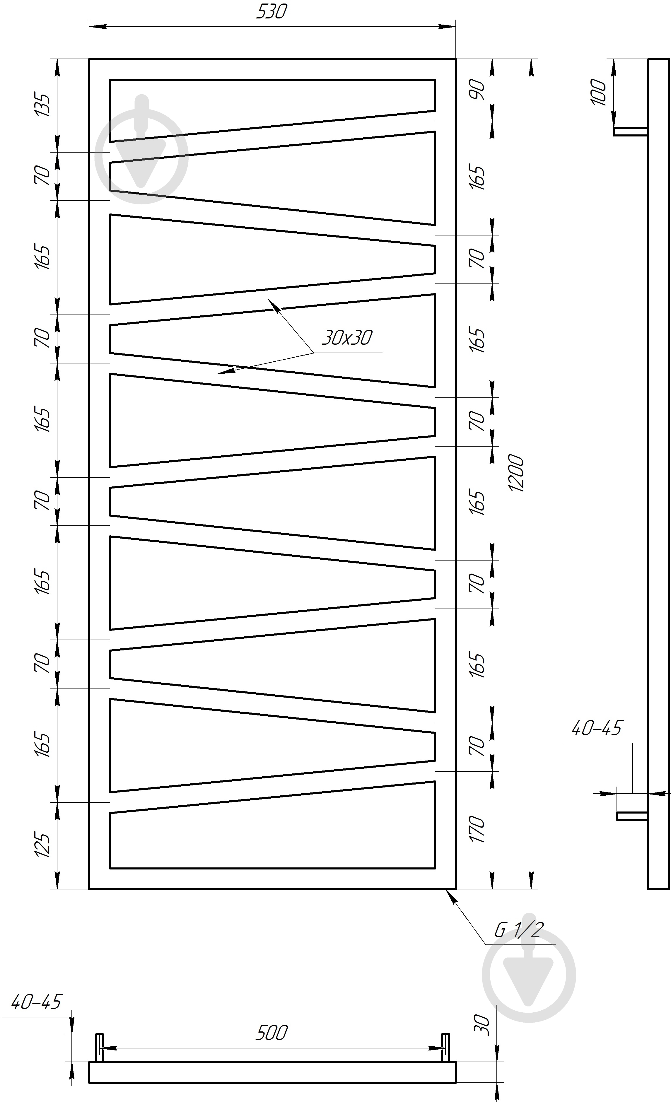 Полотенцесушитель водяной GenesisAqua Genesis/B1200 - фото 3 Полотенцесушитель водяной GenesisAqua Genesis/B1200 - фото 3