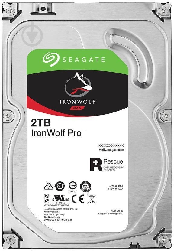 Жорсткий диск Seagate IronWolf Pro 2 ТБ 3,5" SATA III (ST2000NE0025) silver - фото 1