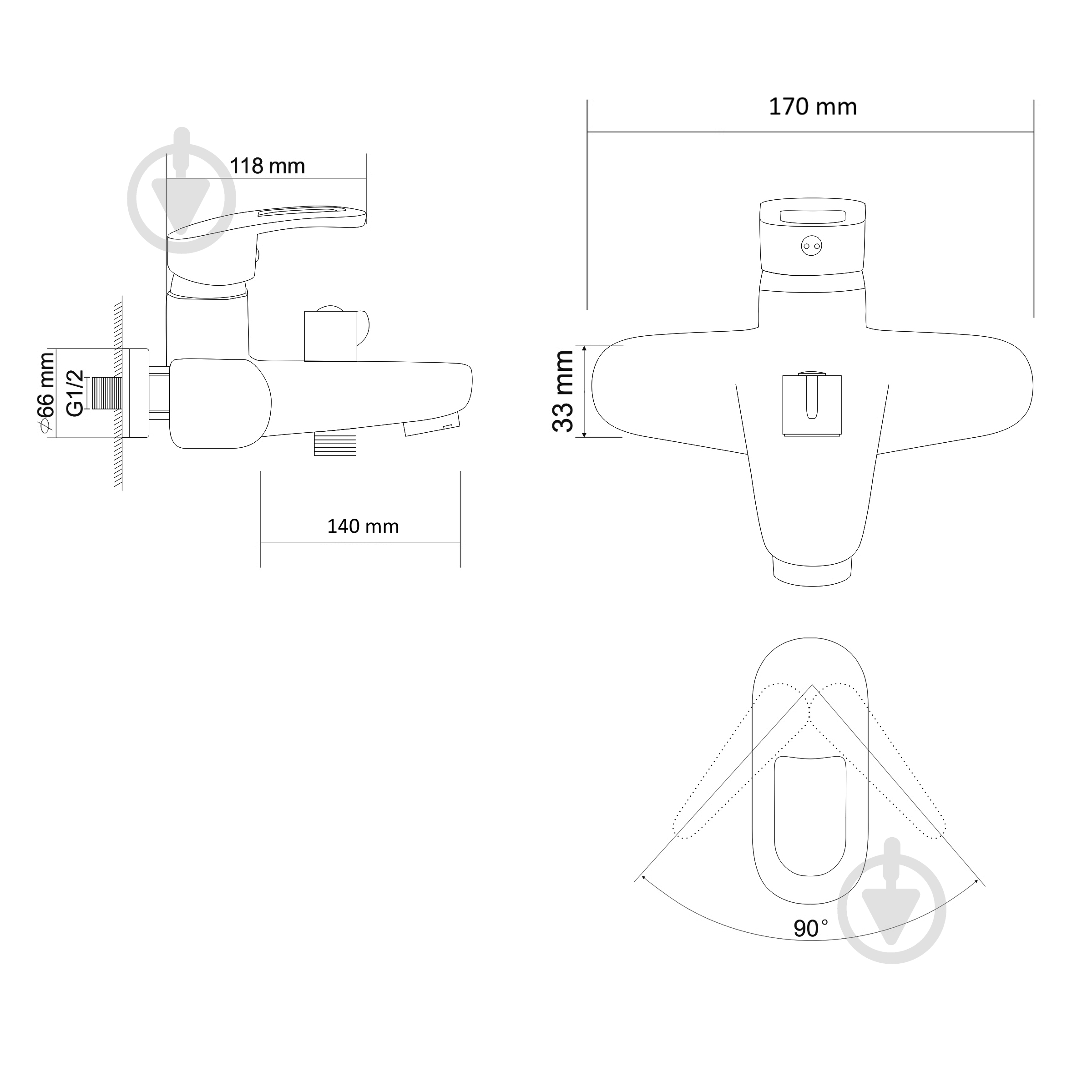 Змішувач для ванни RJ Atlant RBZ002-3 - фото 2