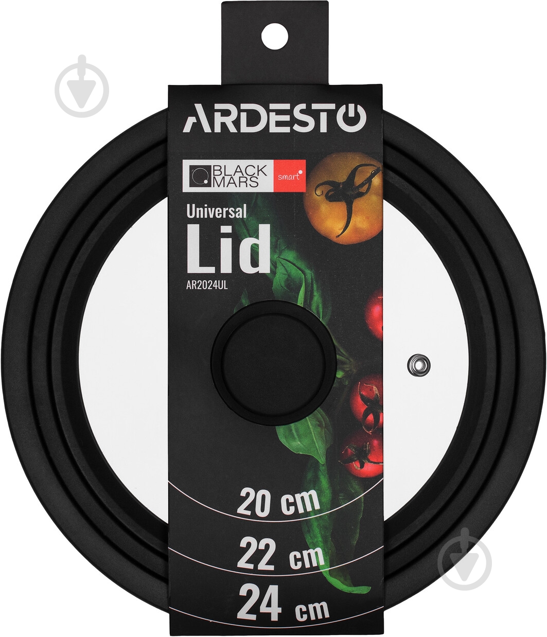 Крышка Ardesto Black Mars Smart 20/22/24 см черная с прозрачным AR2024UL - фото 4 Крышка Ardesto Black Mars Smart 20/22/24 см черная с прозрачным AR2024UL - фото 4