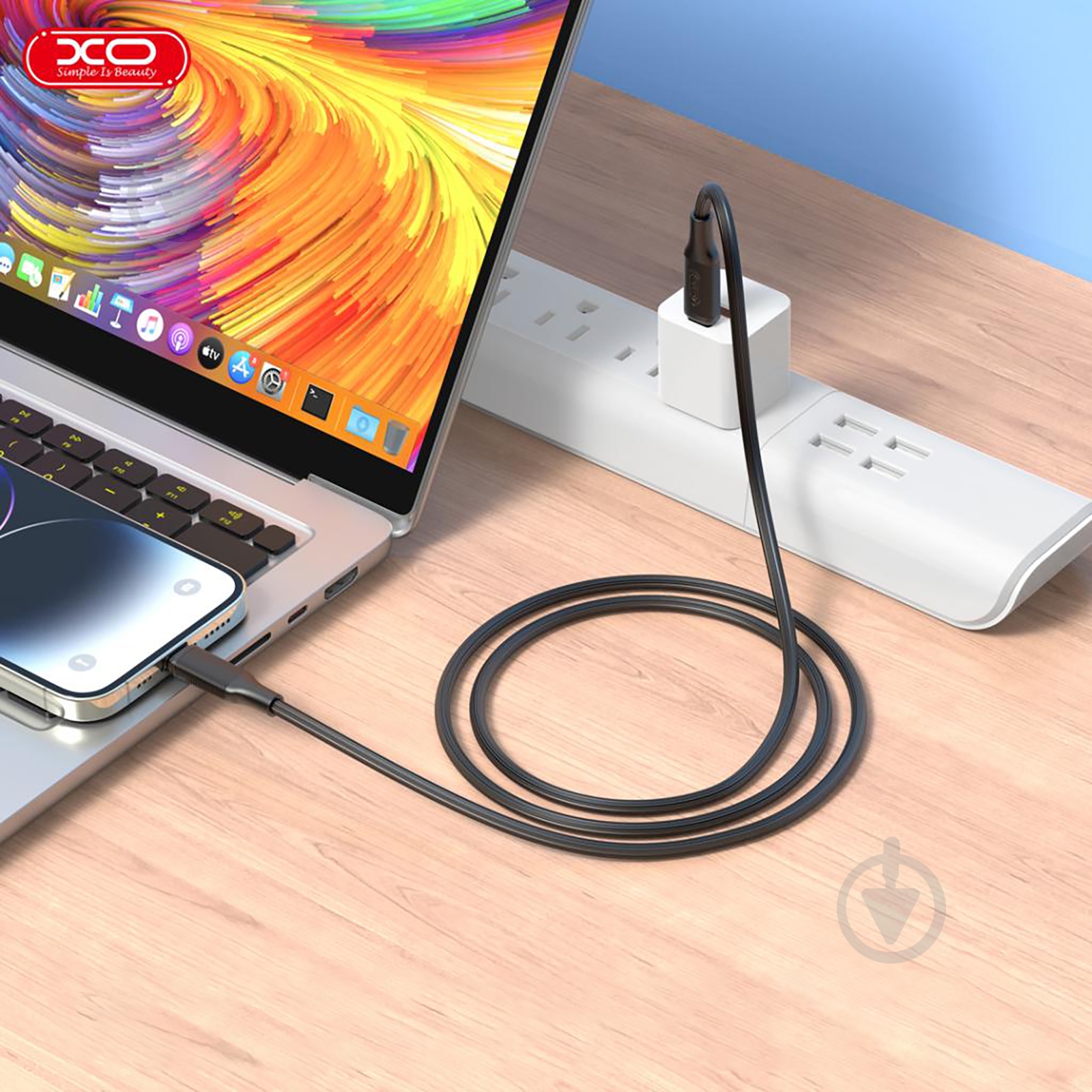 Кабель Xo NB-Q265B-CC USB-C to USB-C 60W Power Delivery 1 м black (NB-Q265B-CC.black) - фото 3