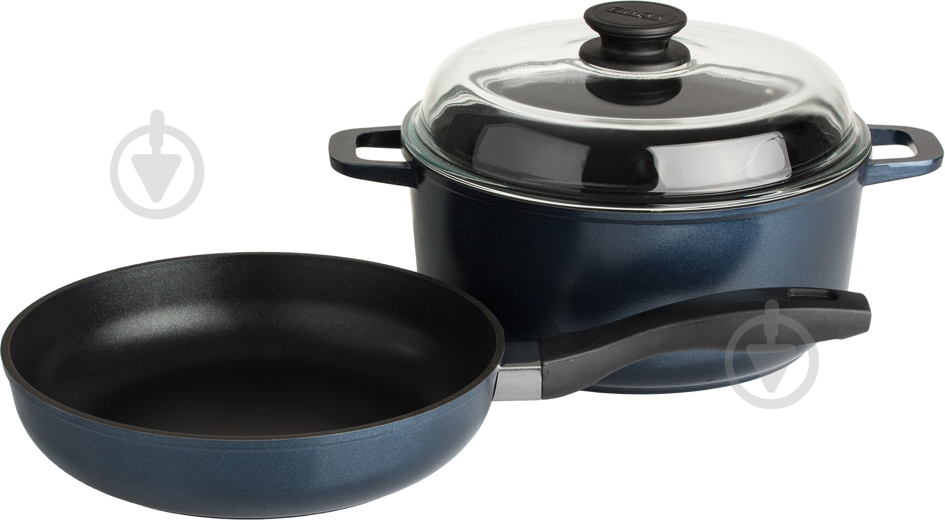 Набор посуды Biol с антипригарным покрытием 3 предмета Индиго І24РС - фото 1