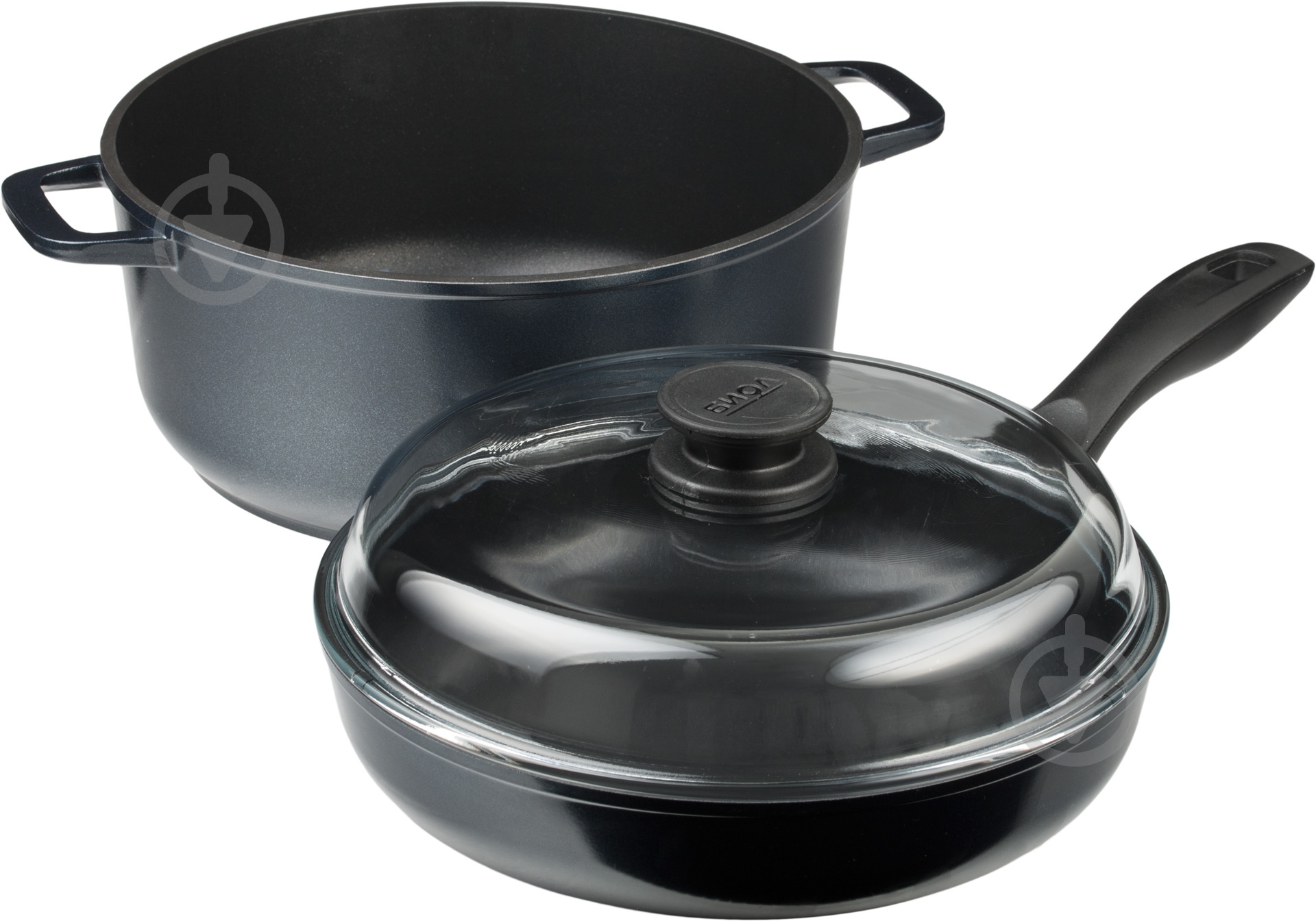 Набір посуду Biol з антипригарним покриттям 3 предмети Індиго І26РС - фото 1