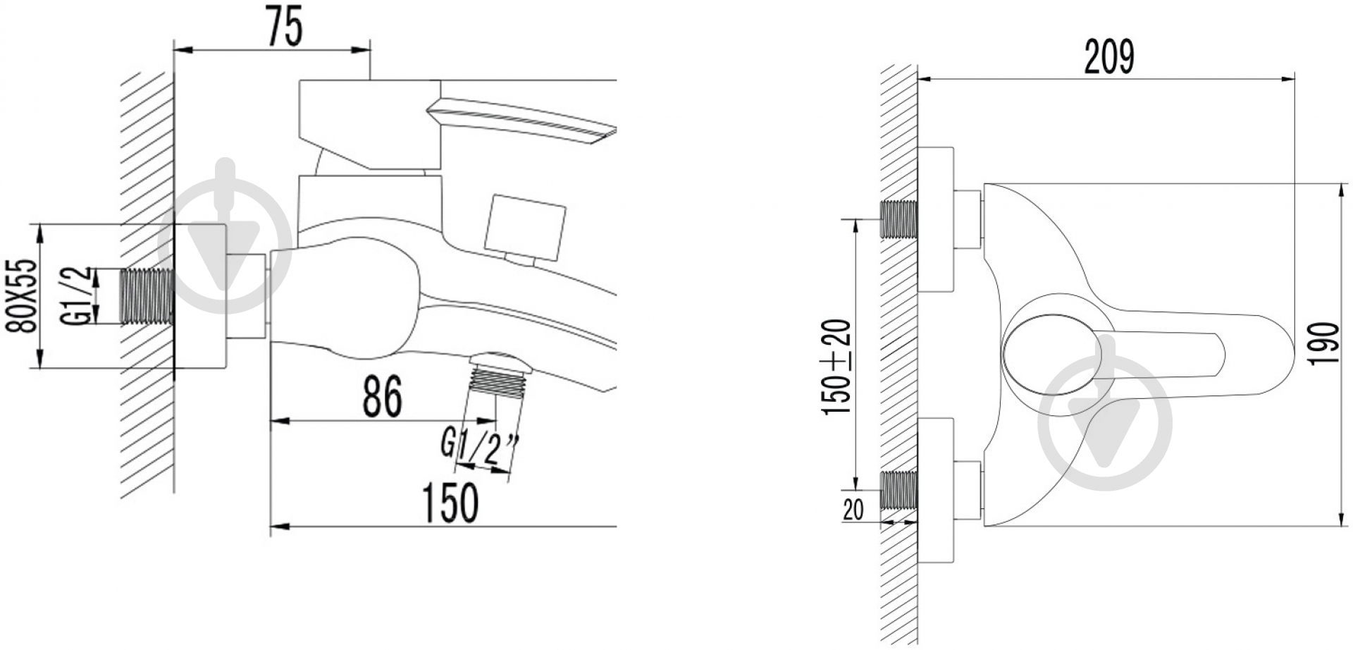 Смеситель для ванны Imprese Morava 10220 - фото 2 Смеситель для ванны Imprese Morava 10220 - фото 2