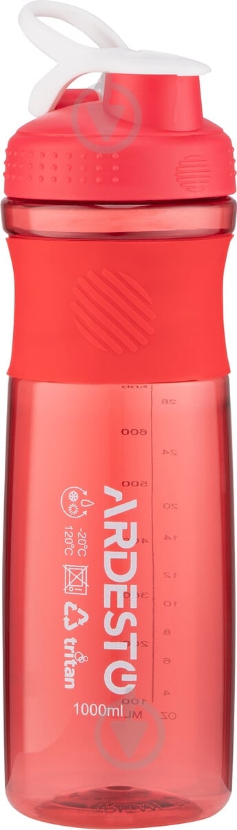 Бутылка для воды ARDESTO Smart bottle 1000 мл красная AR2204TR - фото 1