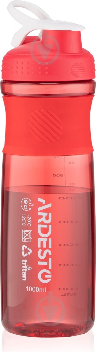 Бутылка для воды ARDESTO Smart bottle 1000 мл красная AR2204TR - фото 3