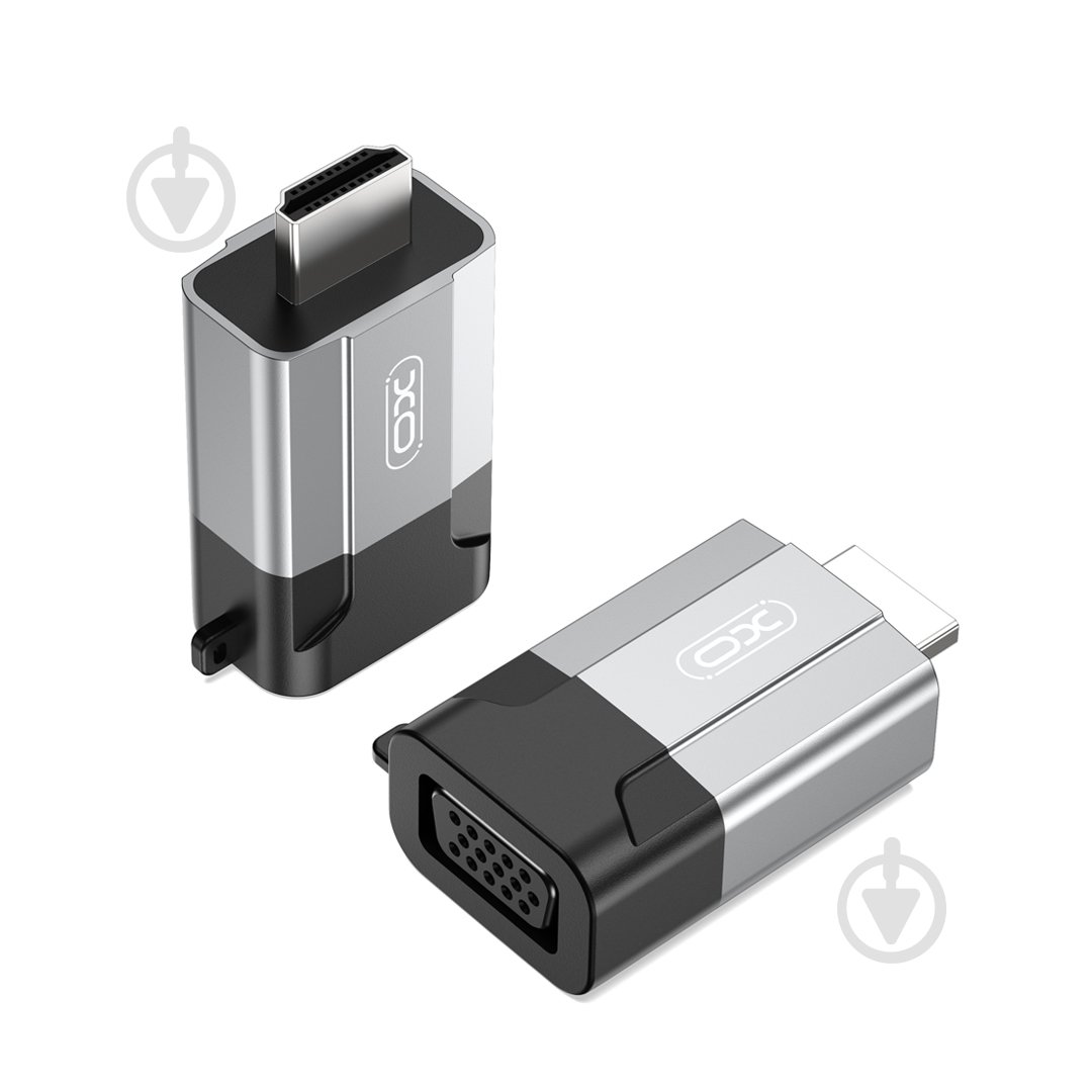 Адаптер Xo GB014 HDMI Male to VGA Female сірий (GB014-HDMIVGA.tranish) - фото 4