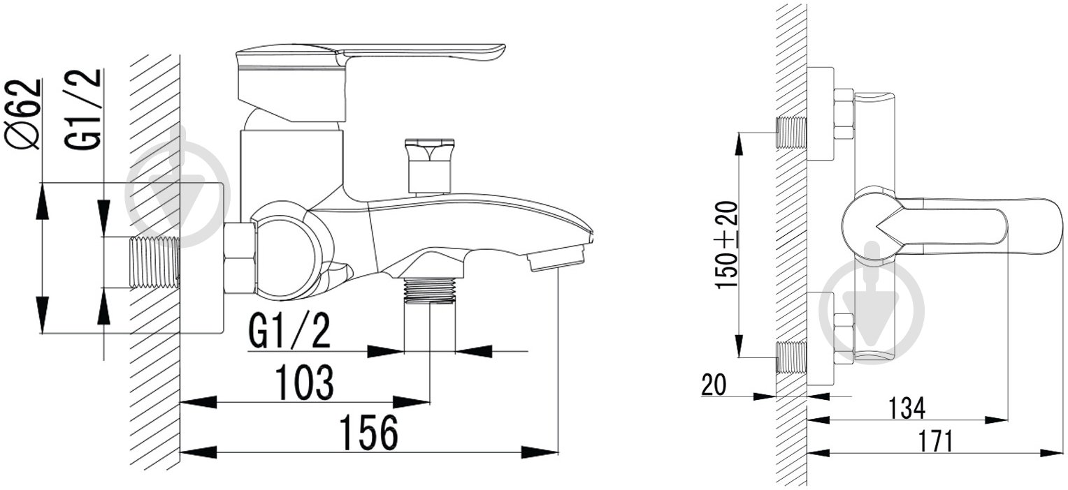 Смеситель для ванны Imprese MZE 10130 - фото 2 Смеситель для ванны Imprese MZE 10130 - фото 2