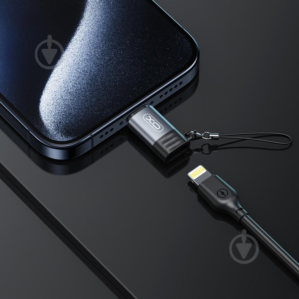 Перехідник Xo NB263B Lightning to USB-C grey (NB263B.tranish) - фото 5