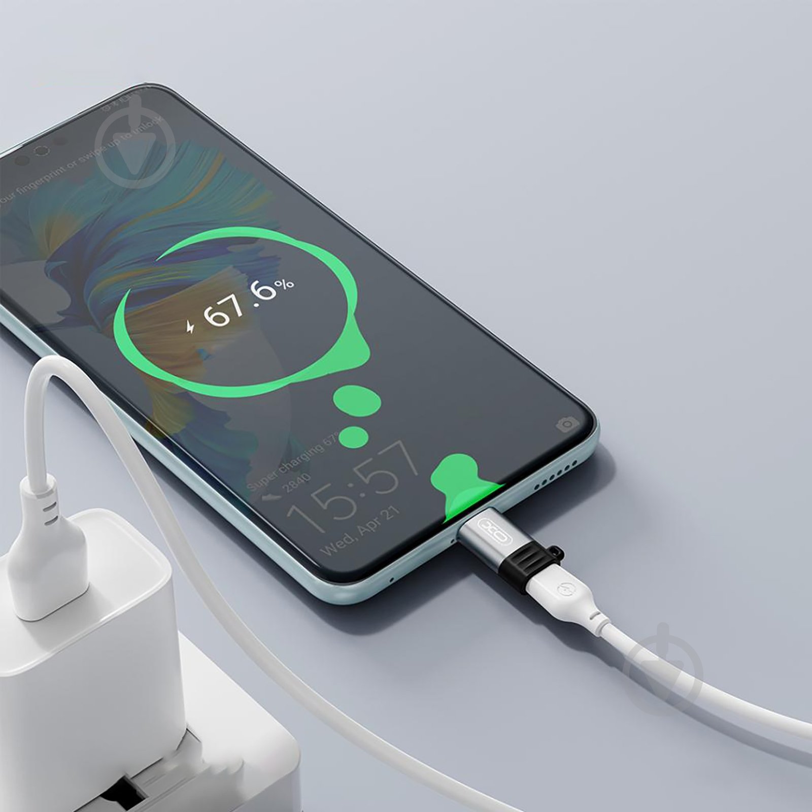 Перехідник Xo NB263B Lightning to USB-C grey (NB263B.tranish) - фото 4