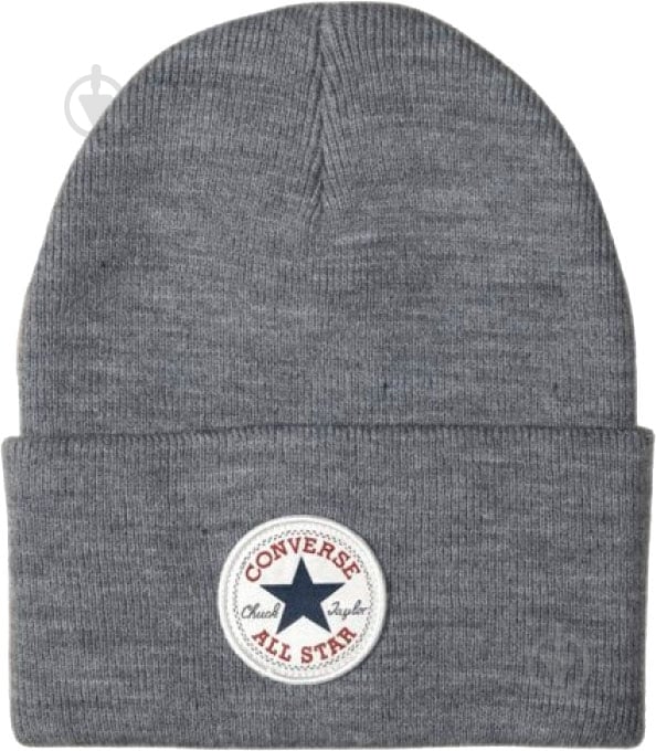 Шапка Converse Tall Chuck Patch Beanie 10019012-039 р.one size серый - фото 1