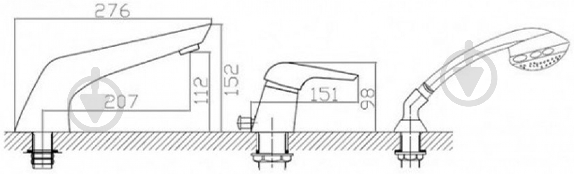 Смеситель для ванны Imprese SOLNICE i85210 - фото 2