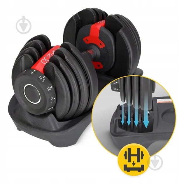 Гантель 4fizjo P-5907739319197 с регулируемым весом 1.5-16 кг черный - фото 7