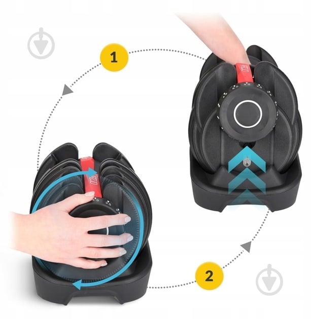 Гантель 4fizjo P-5907739319197 с регулируемым весом 1.5-16 кг черный - фото 8