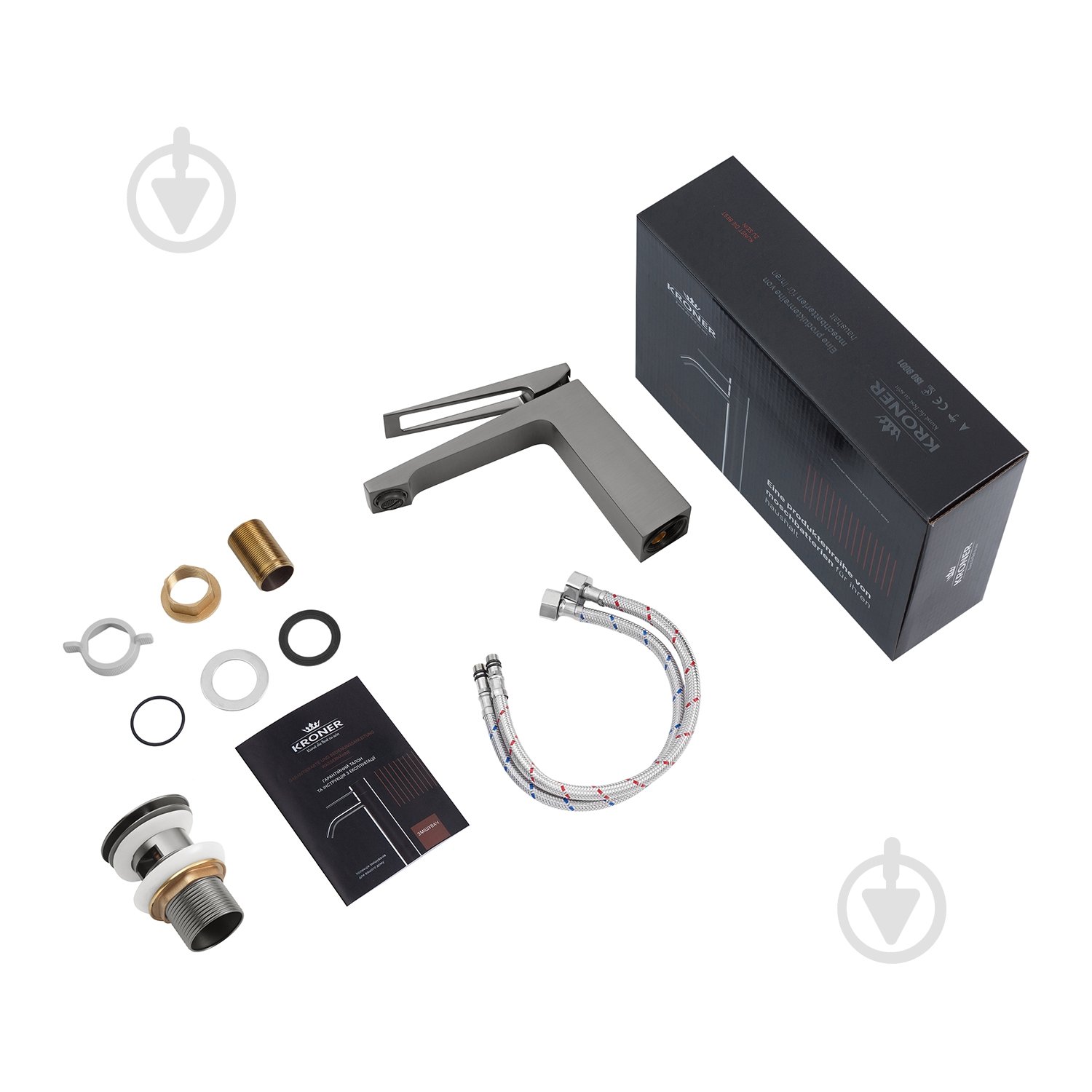 Смеситель для умывальника Kroner KRP Ersel - GRP0110BV с донним клапаном - фото 9