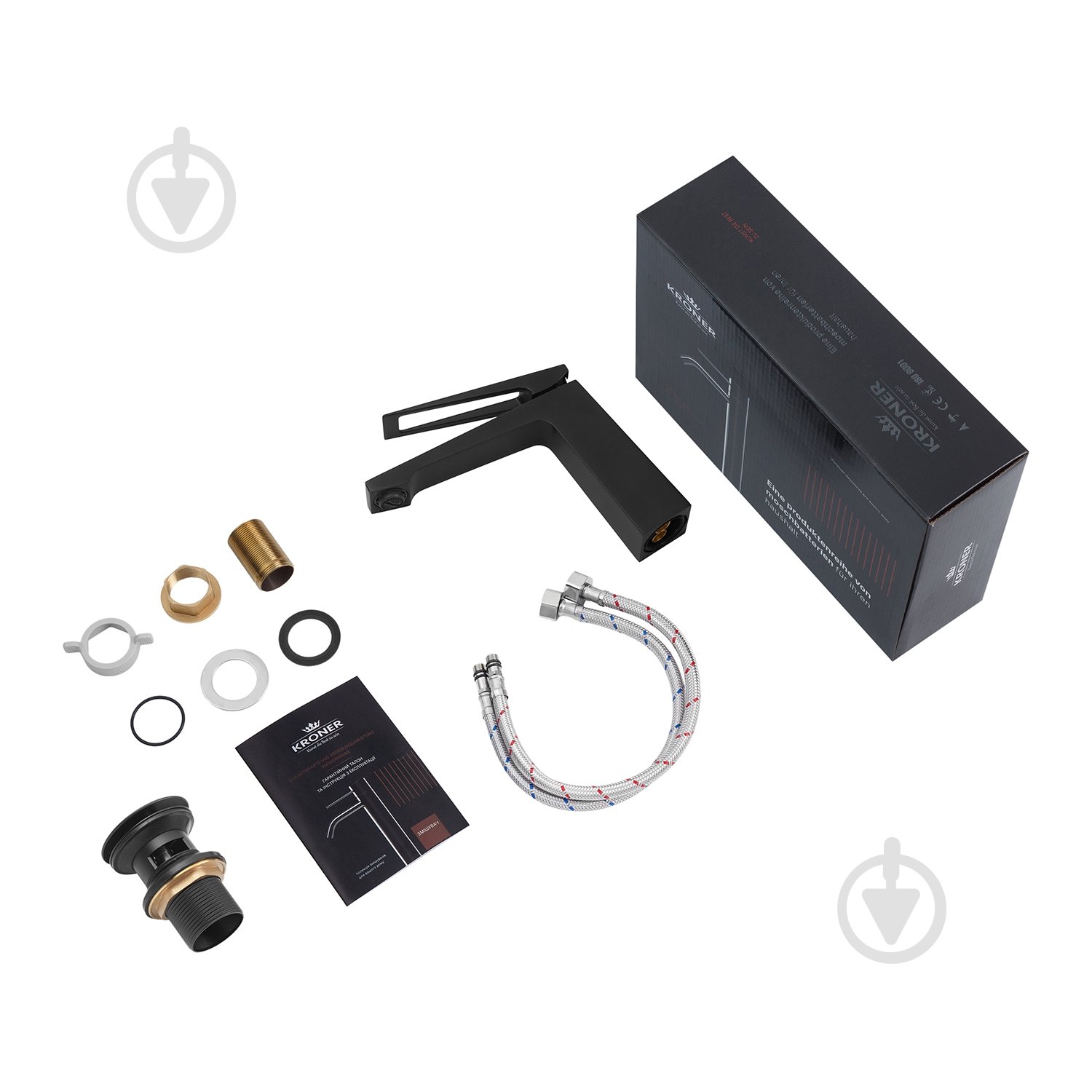 Смеситель для умывальника Kroner KRP Ersel - SCH0110BV с донним клапаном - фото 9