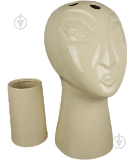 Ваза керамическая Nana ceramics Голова 43 см бежевый глянец - фото 1 Ваза керамическая Nana ceramics Голова 43 см бежевый глянец - фото 1