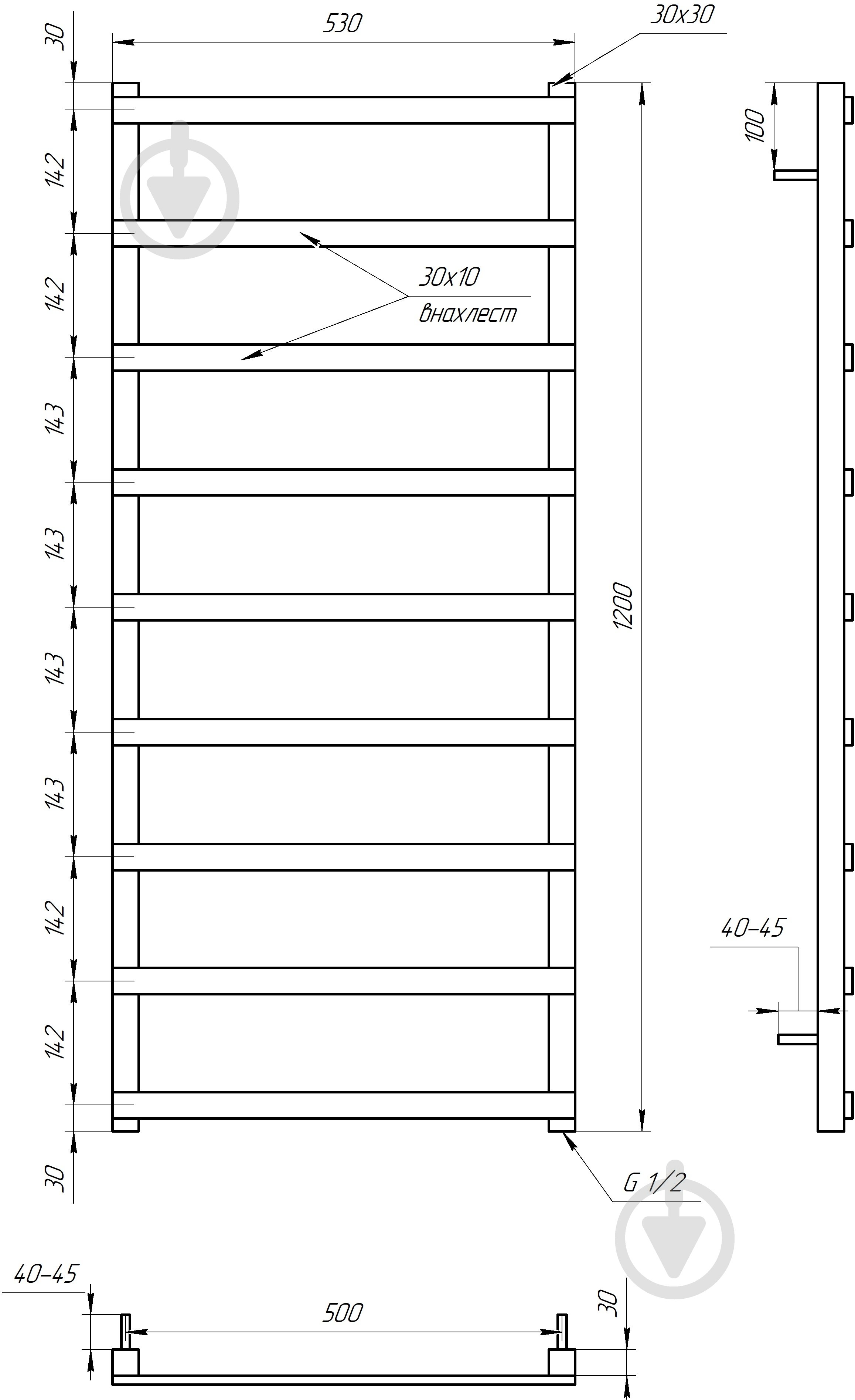 Рушникосушарка водяна GenesisAqua Basis/B1200 - фото 5