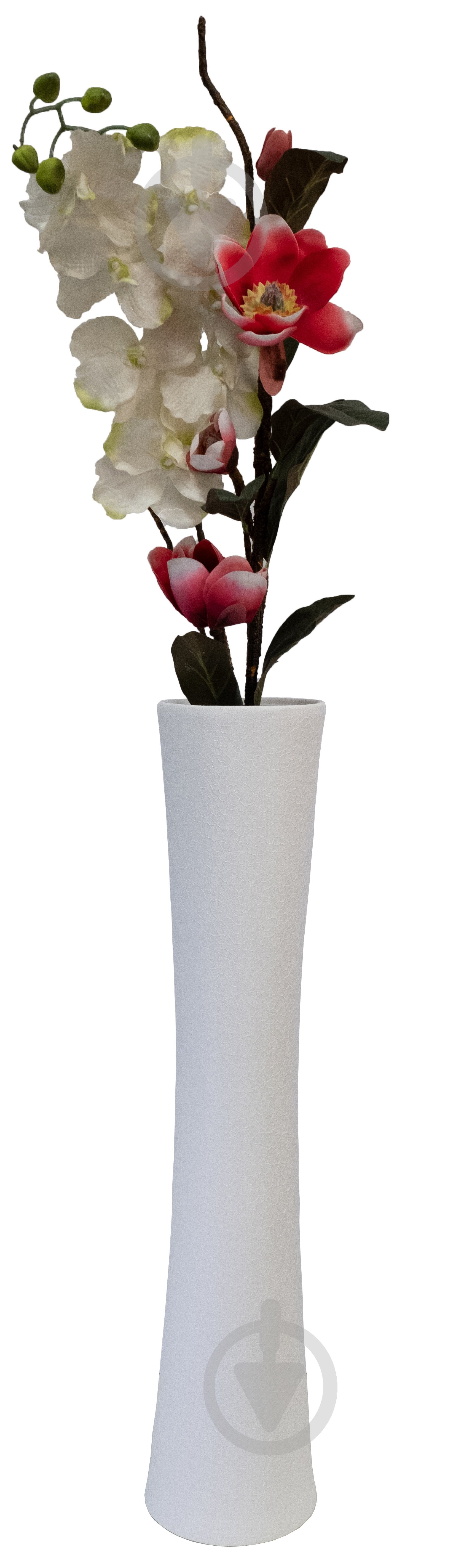 Ваза керамическая Nana ceramics Труба 77 см шелк белый - фото 2