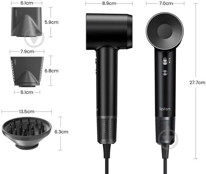 Фен Laifen Swift Special 1HD50-G-EU-BL-004 черный - фото 12