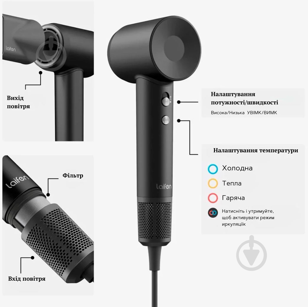 Фен Laifen Swift LF03-BLS-EU черный - фото 10