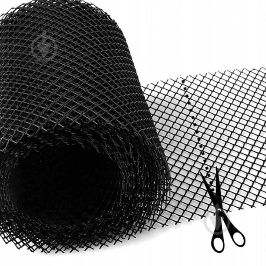 Сітка захисна для водостічної ринви Chomik 6 м + 8 кліпс чорний - фото 4