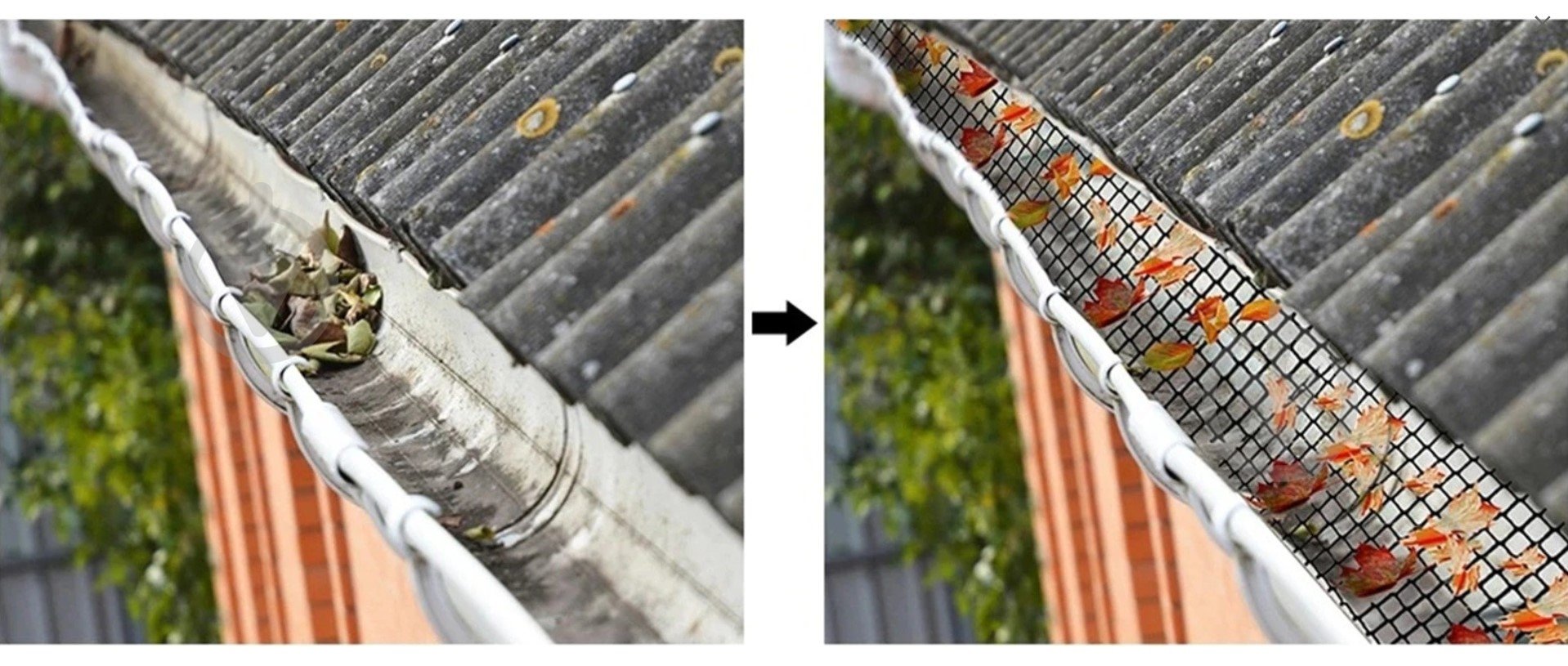 Сітка захисна для водостічної ринви Chomik 6 м + 8 кліпс чорний - фото 5